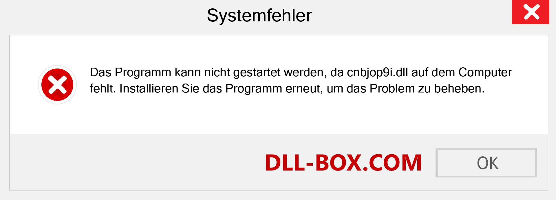 cnbjop9i.dll-Datei fehlt?. Download für Windows 7, 8, 10 - Fix cnbjop9i dll Missing Error unter Windows, Fotos, Bildern